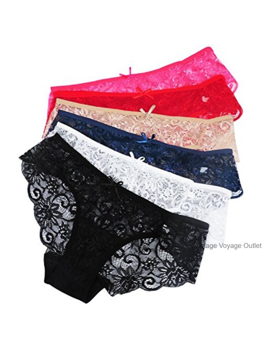 Sexy Lace Cheeky Panties for Women 6-Pack Low Rise Cotton Crotch